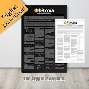 2 x Bitcoin Whitepaper print files, Crypto digital Poster, BTC art, Whitepaper Poster, Bitcoin Art, Bitcoin Whitepapers, Bitcoin Poster
