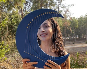 18 String Mega MOON LYRE ARP Professional Instrument Gift, Instruments, Mahogany Lyre Harp, Music Lover