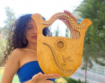 24 String Mega Size Jewish Lyre Harp King David Lyre Harp