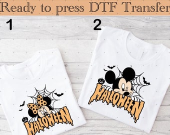 Mickey mouse Halloween Dtf transfer, Disney Halloween Party Dtf transfer ready to press,Mickey and Minnie Halloweens couple Dtf Transfer