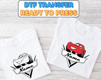 Lightning McQueen Custom Name DTF Transfer DIY Ready to Press, Custom Name Mcqueen Personalizable DTF Transfer, Disney Cars Custom Dtf Sheet