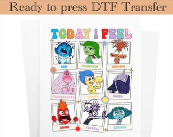 Inside Out 2 Emotions DTF Transfer: Today I Feel