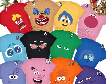 Inside Out 2 DTF Transfer – Custom Cartoon Emotions – Ready to Press Heat Transfer for Shirts – Kids & Adult Sizes – DIY T-Shirt Film Decal
