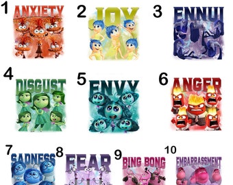 Inside Out 2 DTF Transfer: All The Feels, Emotion Designs, Ready to Press