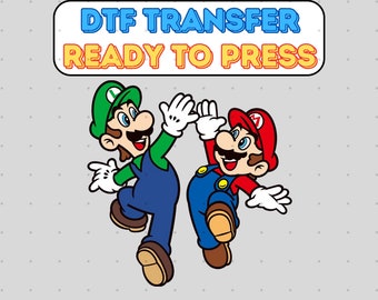 Super Mario & Luigi DTF Transfer: Ready To Press