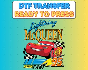 Lightning McQueen DTF Transfer Ready To Press, Cars Movie Ready To Press, Disney DTF Transfer, Cars Transfer,Lightning McQueen Heat Transfer
