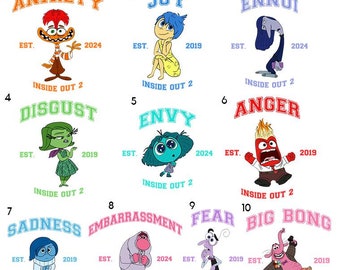 Disney Inside Out 2 Est DTF Transfer,It's Okay To Feel All The Feels DTF Transfer,Anxiety Joy Sadness Anger Disgust Dtf,Emotions Friends DTF