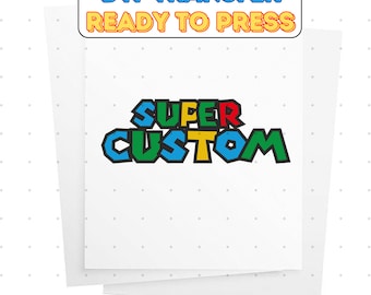 Custom Name Mario Font Iron On Vinyl Decal - DTF Transfer