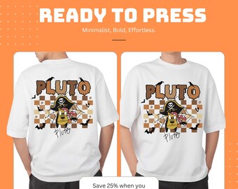 Mickey Friends Pluto Disney 2025 Halloween Dtf transfer,Disney Pluto Dtf,Disney Halloween Party Dtf, Disney Family Trip Spooky Season DTF