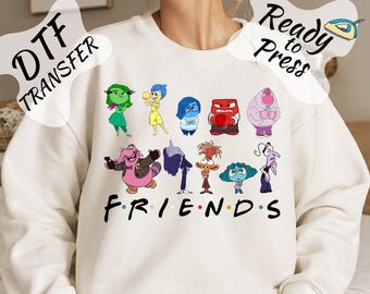 Disney inside out 2 Friends DTF Transfer,anxiety anger joy Envy Fear Emotions Shirt Design Iron On Ready to Press, Disney Family vacation