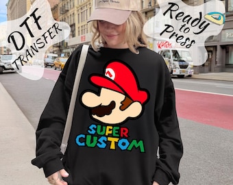 Custom Super Mario DTF Transfer, Mario Epic Uneverse Vacation Birthday Ready to Press, Nintendo Gamer Design Fan Gang Sheet,