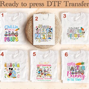 Disney Easter DTF Transfers, Ready to Press Disney Designs, Mickey and Friends Easter Prints, Cute Disney Bunny Shirt, Cartoon Holiday DTF
