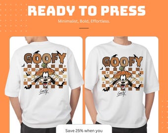 Goofy Halloween DTF Transfer: Cartoon Pumpkin Shirt Design