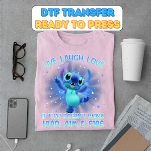 Transferencia DTF de Disney Stitch, DTF de amante de los perros listo para imprimir, DTF de Lilo y Stitch, DTF de camiseta con lazo de Minnie, DTF de camiseta de Magic Kingdom, DTF de Disneyland