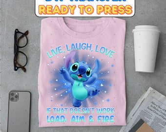 Transferencia DTF de Disney Stitch, DTF de amante de los perros listo para imprimir, DTF de Lilo y Stitch, DTF de camiseta con lazo de Minnie, DTF de camiseta de Magic Kingdom, DTF de Disneyland