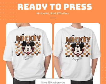 Retro Mickey Halloween DTF Transfer: Comfort Colors Ready to Press