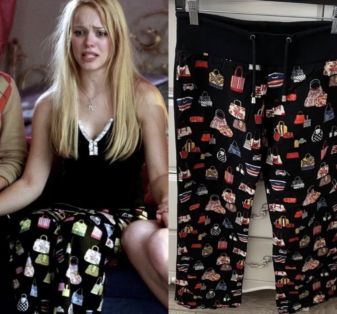 fashionobsessor Regina George Mean Girls Vintage Y2K Patterned Pajama Pants