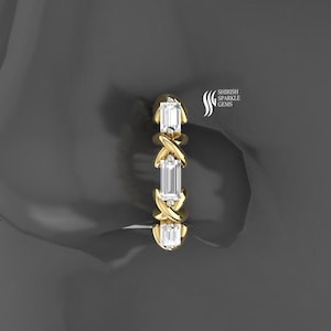 14K Lab grown Diamond nose ring / Clicker Hinged diamond ear piercing cartridge daith piercing Gold ear Piercing nostril nose clicker huggie