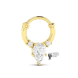 Lab Diamond ear piercing helix septum lab diamond nose piercing hoop clicker lab diamond cartilage conch helix hoop clicker diamond piercing