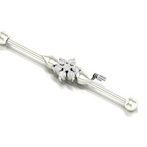 solid gold industrial straight barbell / lab diamond industrial post / diamond straight barbell /  solid gold ear straight barbell for gift