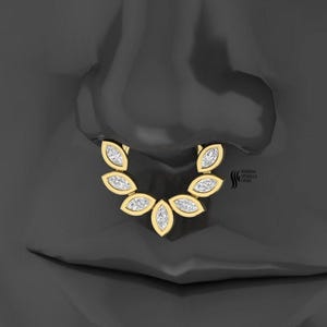Lab Diamond Nose Ring hoop / lab diamond cartilage conch helix hoop / diamond huggie ear hoop clicker / lab diamond rook daith piercing hoop