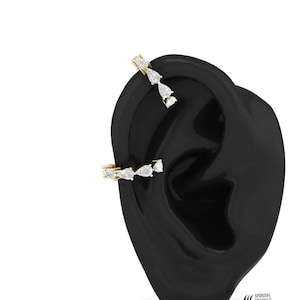 lab diamond cartilage hoop clicker / diamond conch daith hoop / diamond ear hoop clicker / diamond daith tragus hoop gold diamond helix hop