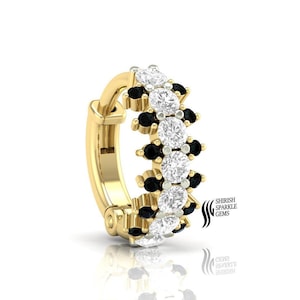 Lab gewachsen Diamant Herz Ring Clicker Herzform Clicker schwarze Diamant Patrone Daith Piercing Gold Ohr Piercing Nasenloch Clicker