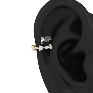 Lab Diamond Nose Ring hoop lab diamond cartilage lab diamond ear piercing hoop conch huggie ear hoop clicker lab diamond helix daith piercin