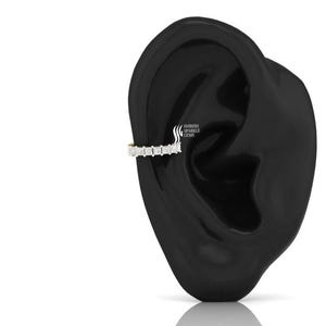 princess lab diamond non piercing cartilage hoop / lab diamond ear hoop clicker / lab diamond conch hoop / diamond daith hoop solid gold