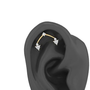 Lab diamond labret ear piercing / diamond dangle helix upper helix hoop / lab diamond gold nose ring ear piercing daith ring cartilage