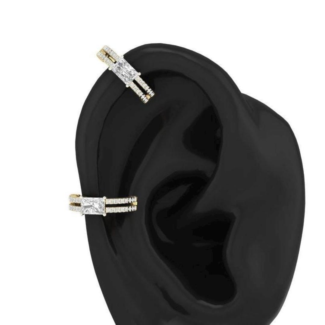 Lab Diamond Ear Piercing Hop / Lab Diamond Biggie Clicker / Diamond ...