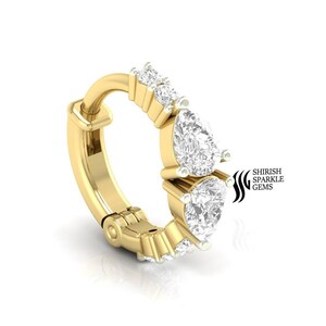 Lab gewachsen Diamant Nase Ring Ohr Huggie Clicker Hinged Diamant Patrone Daith Piercing Gold Piercing Nasenloch Clicker Ohr Huggie