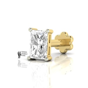 Lab grown Diamond Nose Pin Stud labret Nose pin Lab Diamond Nose Stud Gold Piercing 18k Gold Nose Hoop Diamond Nose Piercing Gift for Her