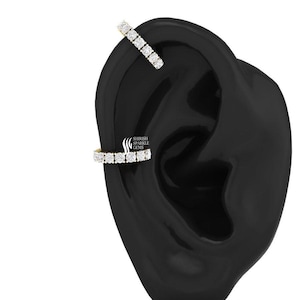lab diamond cartilage hoop / lab diamond ear hoop clicker / lab diamond conch hoop / diamond daith hoop  diamond helix tragus cartilage hoop