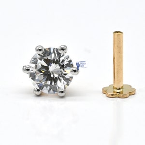 Ready to ship .25CT Lab Diamond labret gold Nose Pin Nose pin Lab Diamond Nose Pin Gold Piercing cartilage conch daith Piercing Diamond