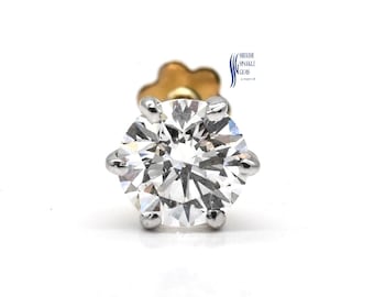 14K massivt guld rund näsa örhänge elegant brosk helix, tragus, conch piercing smycken