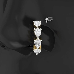 Lab grown Diamond nose ring diamond ear huggie Clicker Hinged diamond cartridge hoop daith piercing Gold ear Piercing nostril nose clicker