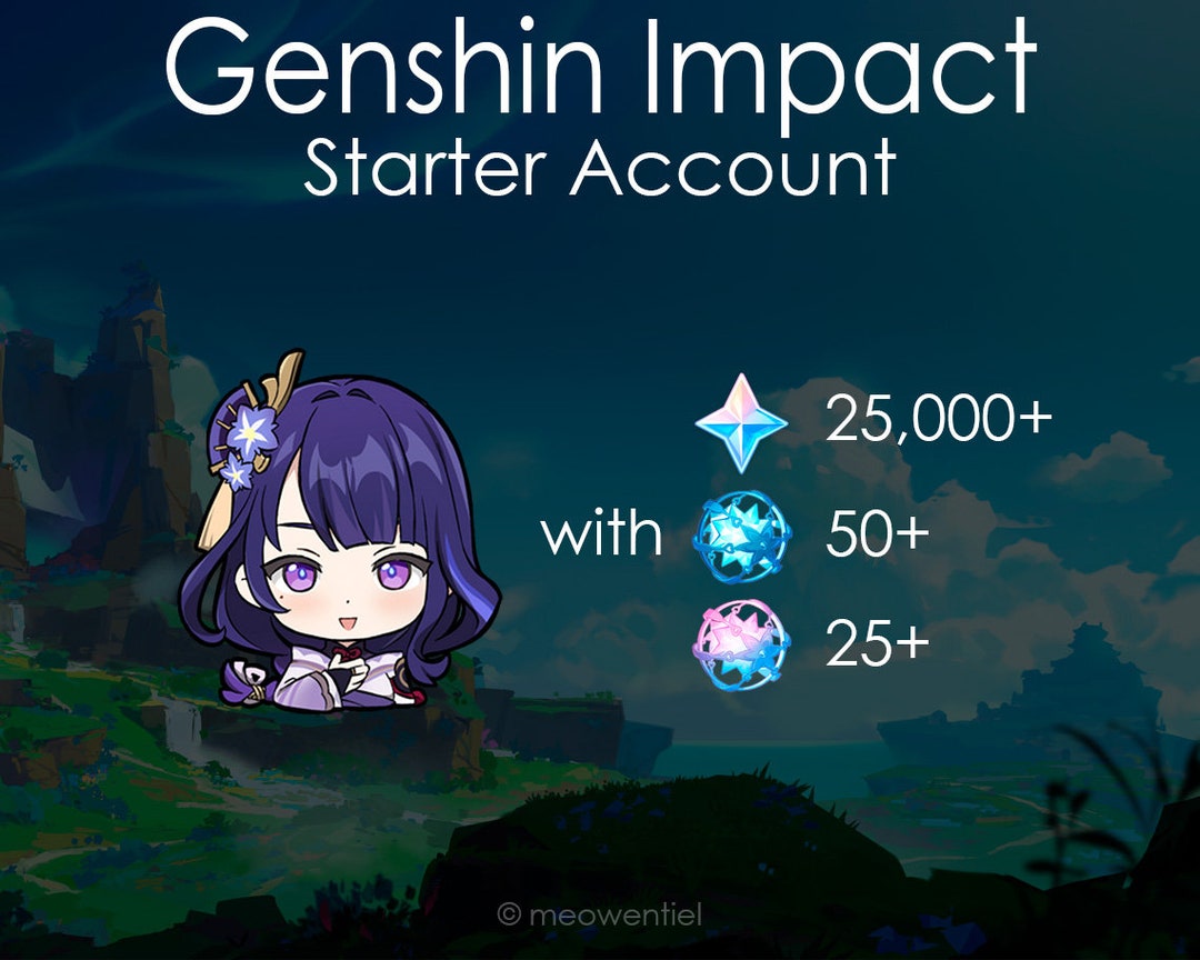 Naeuasia Genshin Impact Starter Account 25000 Primogems Etsy Canada