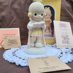 Vintage precious moments figurine &quot;He Walks With Me&quot;