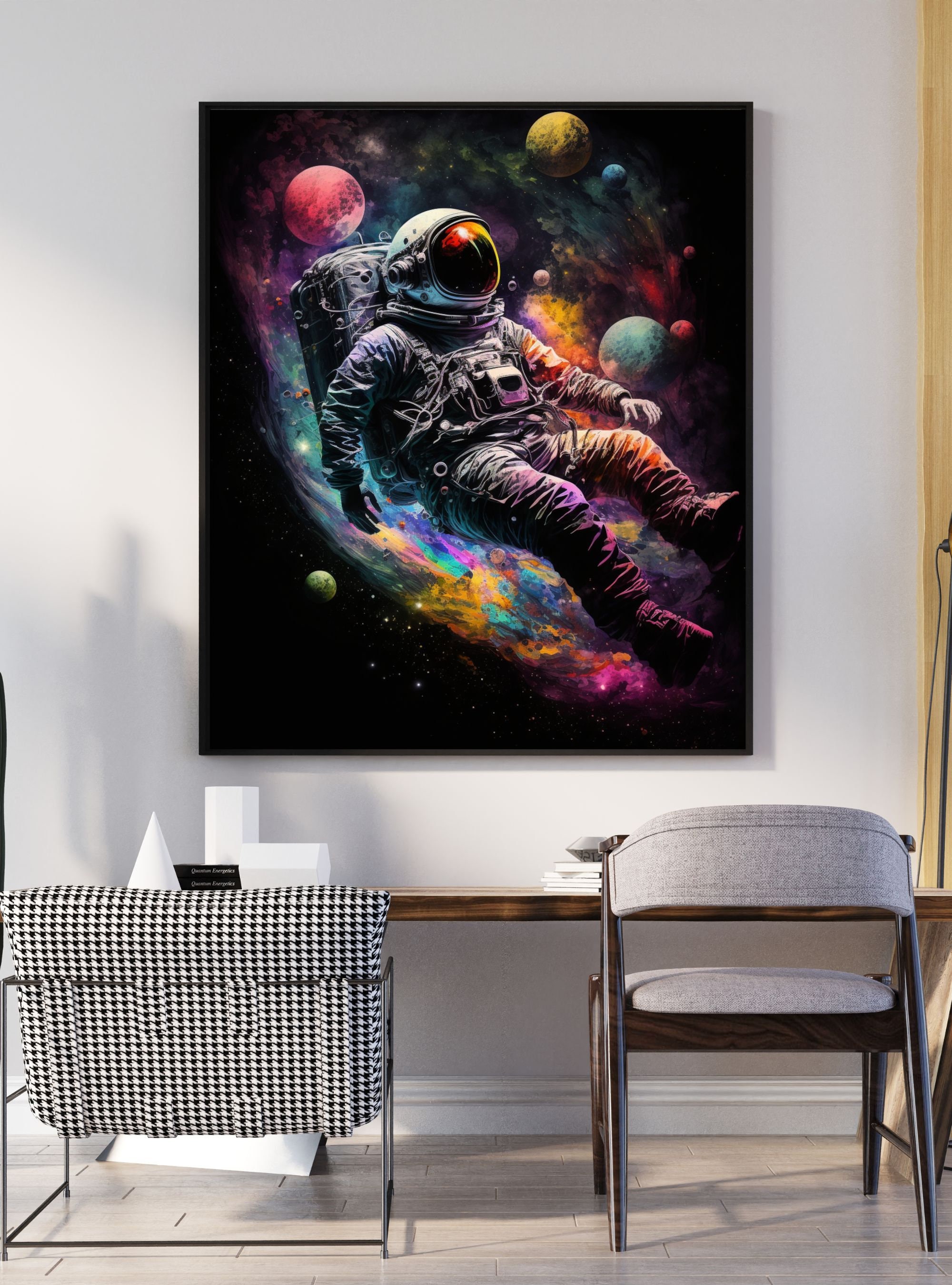 Psychedelic Astronaut Digital Art Print, AI Generated, Wall Art, AI Art ...