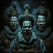 Creepy Evil Carnival Clowns Digital Art Print, AI Generated, Wall Art ...