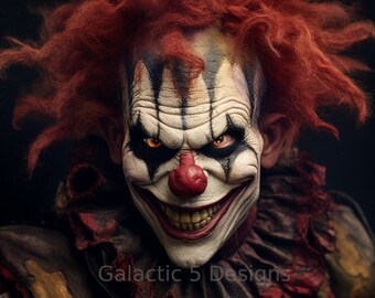 Clown Creepy Family Photo Haunted House Printable Horror Wall - Etsy