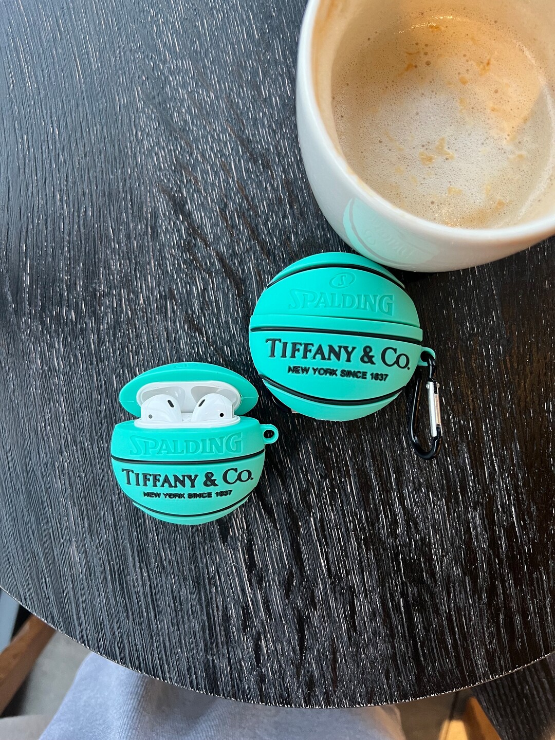 Luxury Turquoise Basketball AirPod Case. Protective Trendy AirPod Case