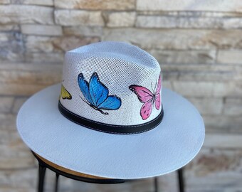Colibrí Hummingbird Hand Painted Artisan Straw Hat Gift  display picture 1