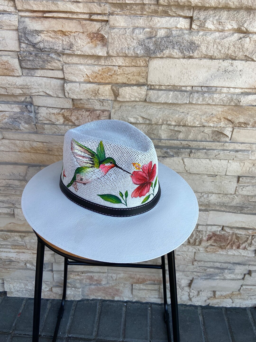 Colibrí Hummingbird Hand Painted Artisan Straw Hat Gift - Etsy