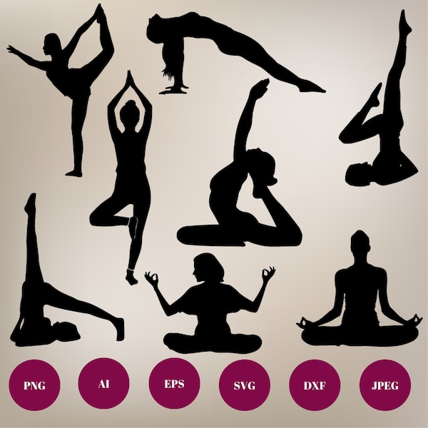 Yoga SVG Meditation SVG Yoga Pose Vector Yoga Clipart Yoga Cricut Yoga cut file Yoga Silhouette Zen SVG Yogi svg dxf eps png jpg