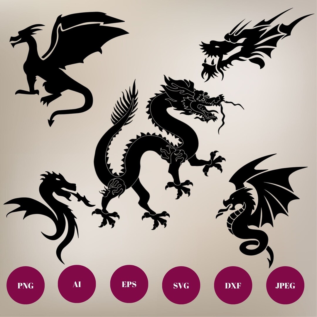 Dragon Svg Bundle Dragon Svg Dragon Cut File Dragons Head - Etsy Australia