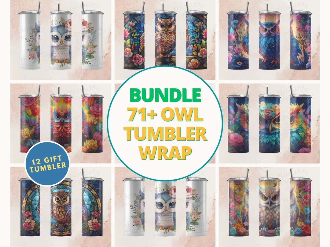 Bundle Owl Tumbler Bundle, 20 Oz Skinny Tumbler Sublimation Design ...