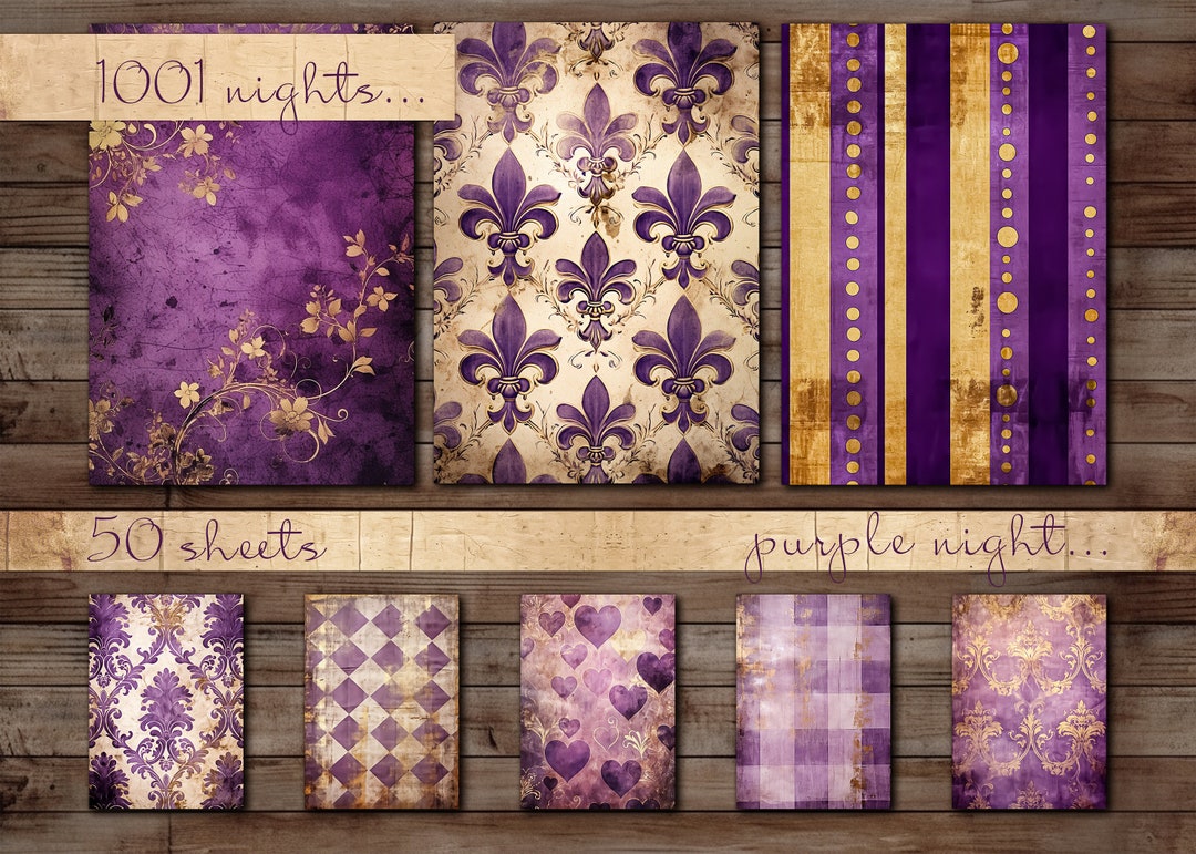 Printable Paper Purple Theme, 50 Sheets, Big Bundle Backgrounds, Digital Paper A4 - Etsy