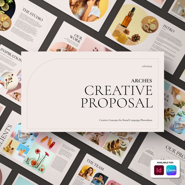 Arches | Premium Creative Proposal Pitch Deck Template for Photographers and Creative Professionals. Templates for InDesign and Canva.